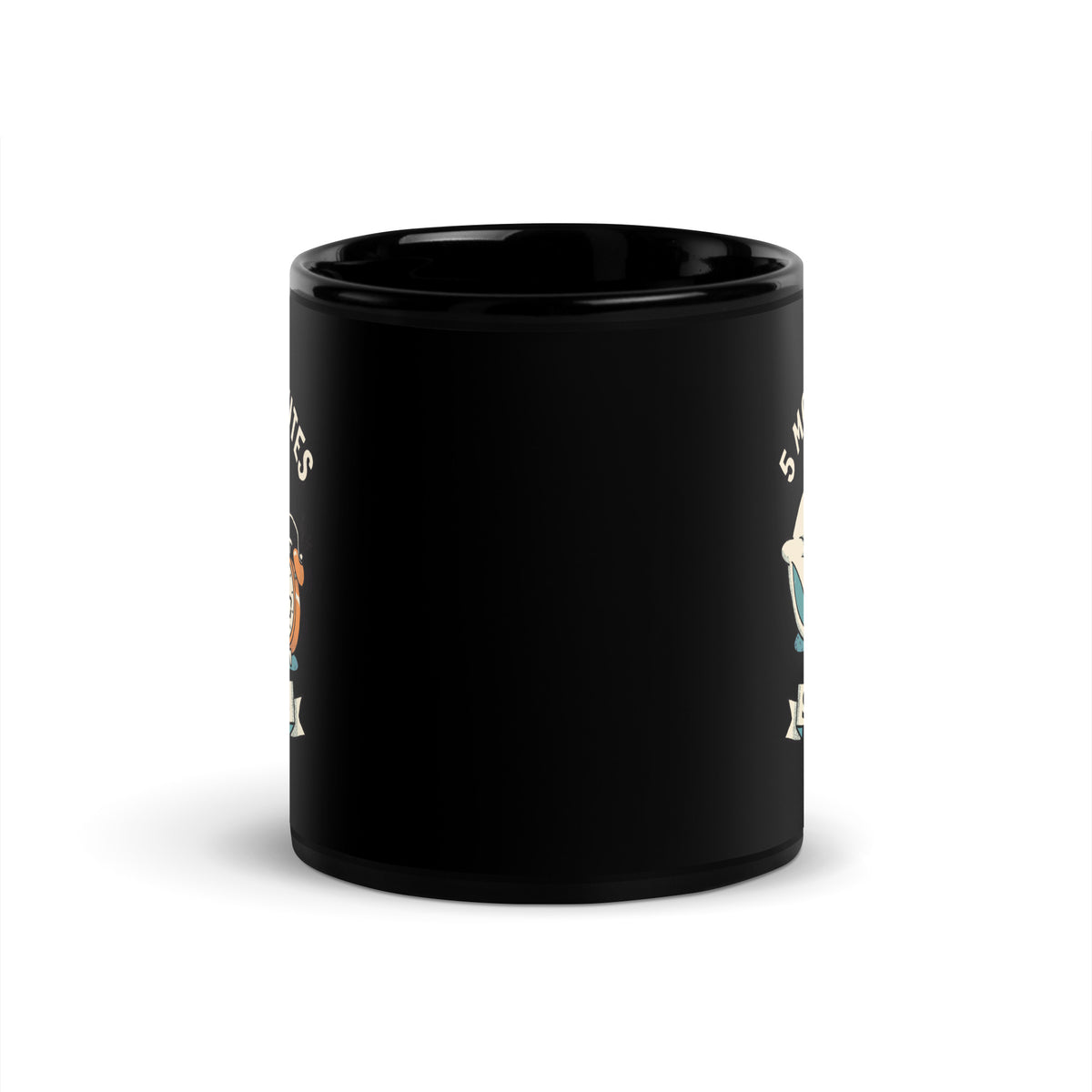 Mug noir 5 More Minutes — Dead Tired Club 11 oz (325 ml), vue de face