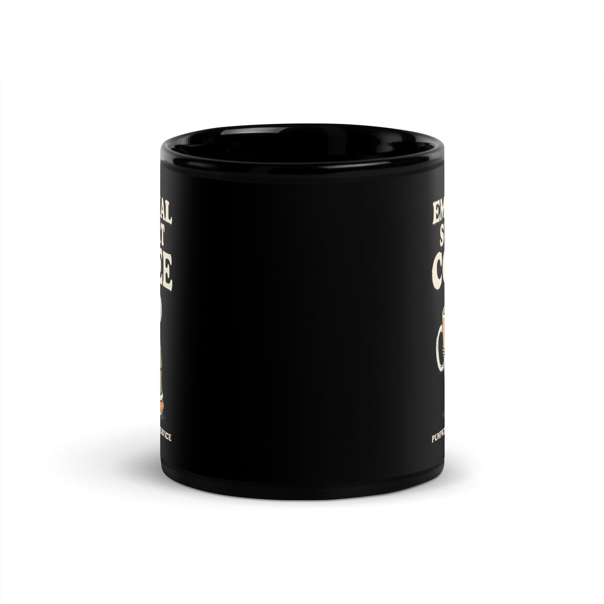 Mug noir Emotional Support Coffee — Room Service 11 oz (325 ml), vue de face