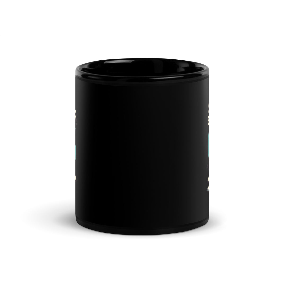 Mug noir Social Battery 0% — Dead Tired Club 11 oz (325 ml), vue de face