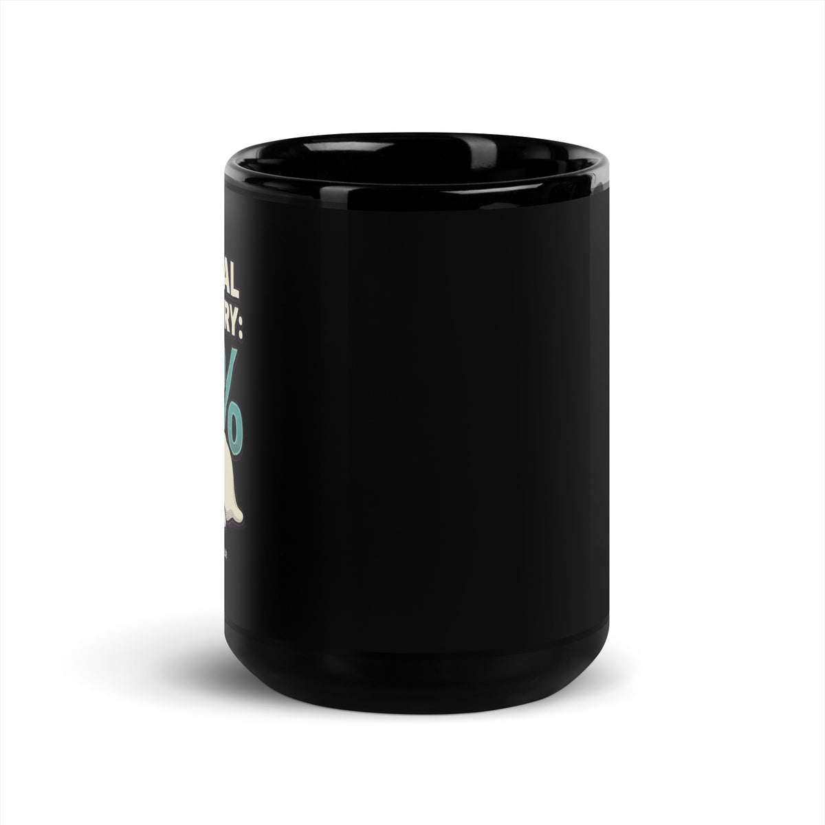 Mug noir Social Battery 0% — Dead Tired Club 15 oz (440 ml), vue de face