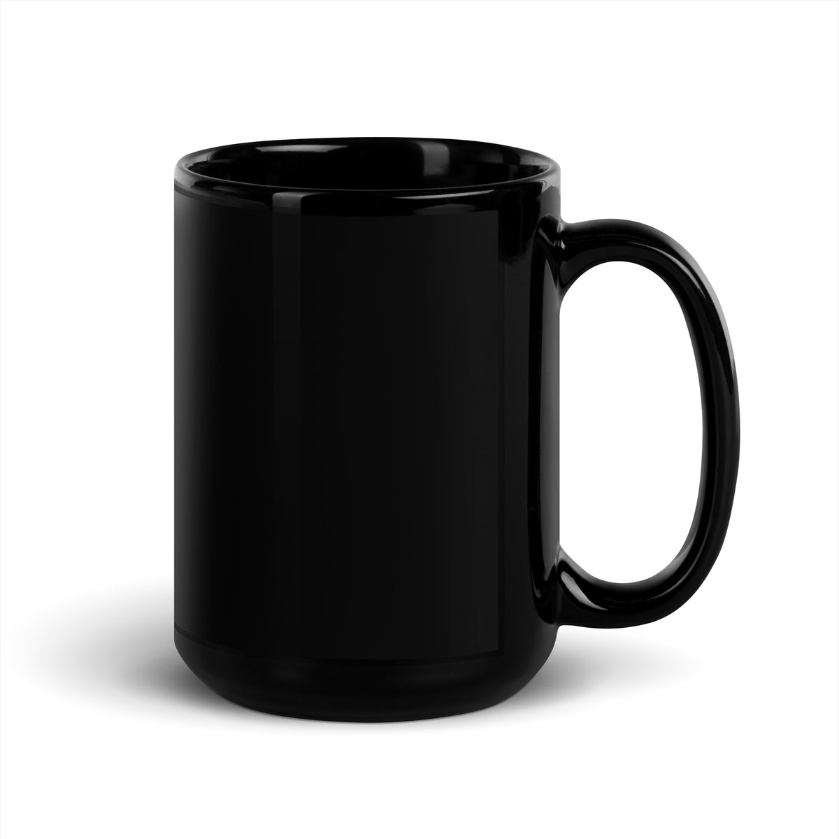 Mug noir Social Battery 0% — Dead Tired Club 15 oz (440 ml), vue côté anse