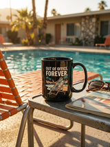 Mug noir Out of Office. Forever. — Pumpkin Motel