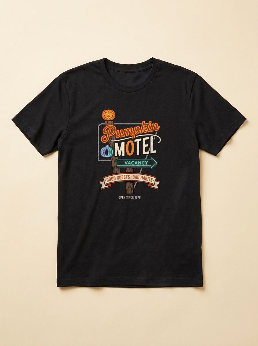 T-shirt Pumpkin Motel — Good Guests · Bad Habits