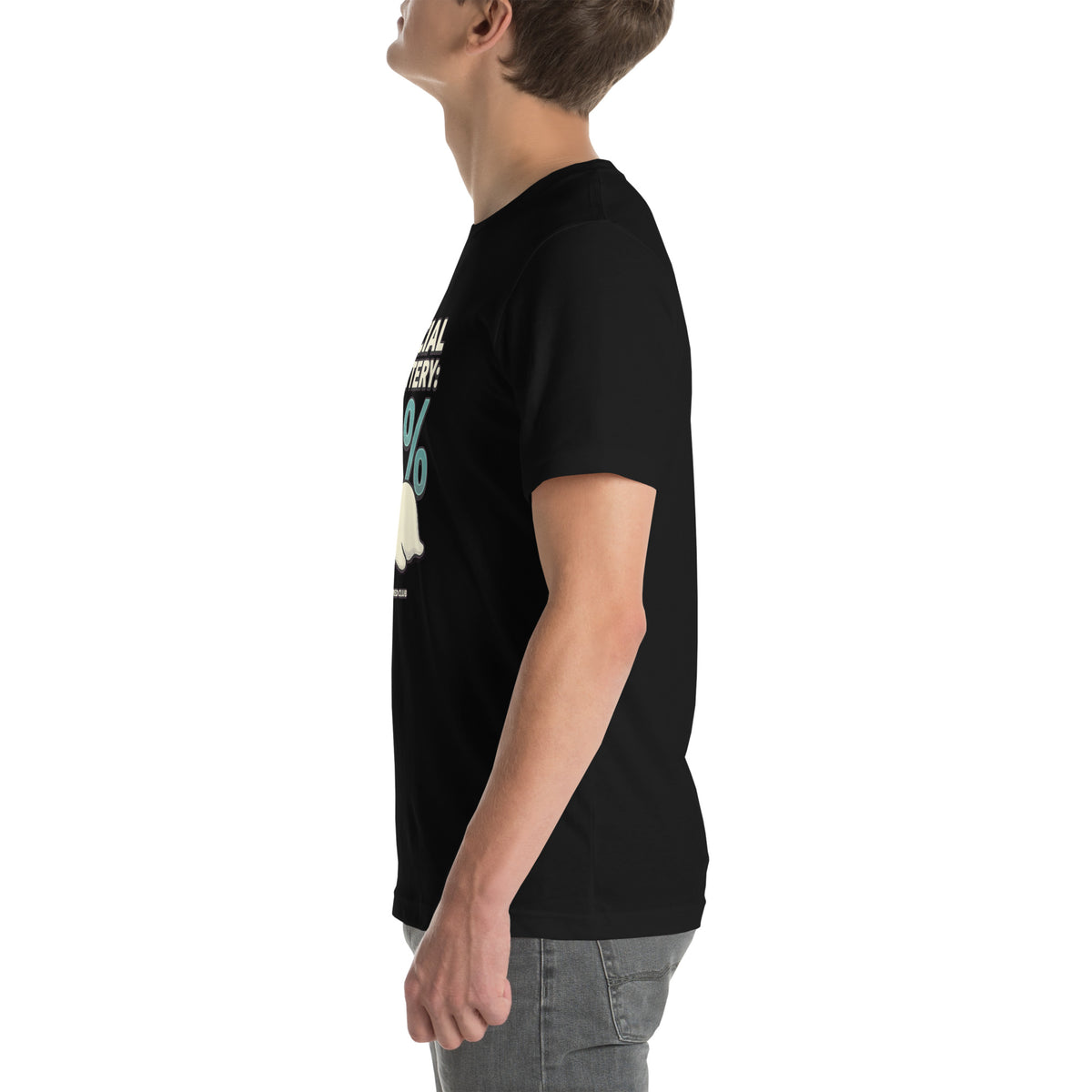 T-shirt Social Battery 0% — Dead Tired Club noir, vue de profil