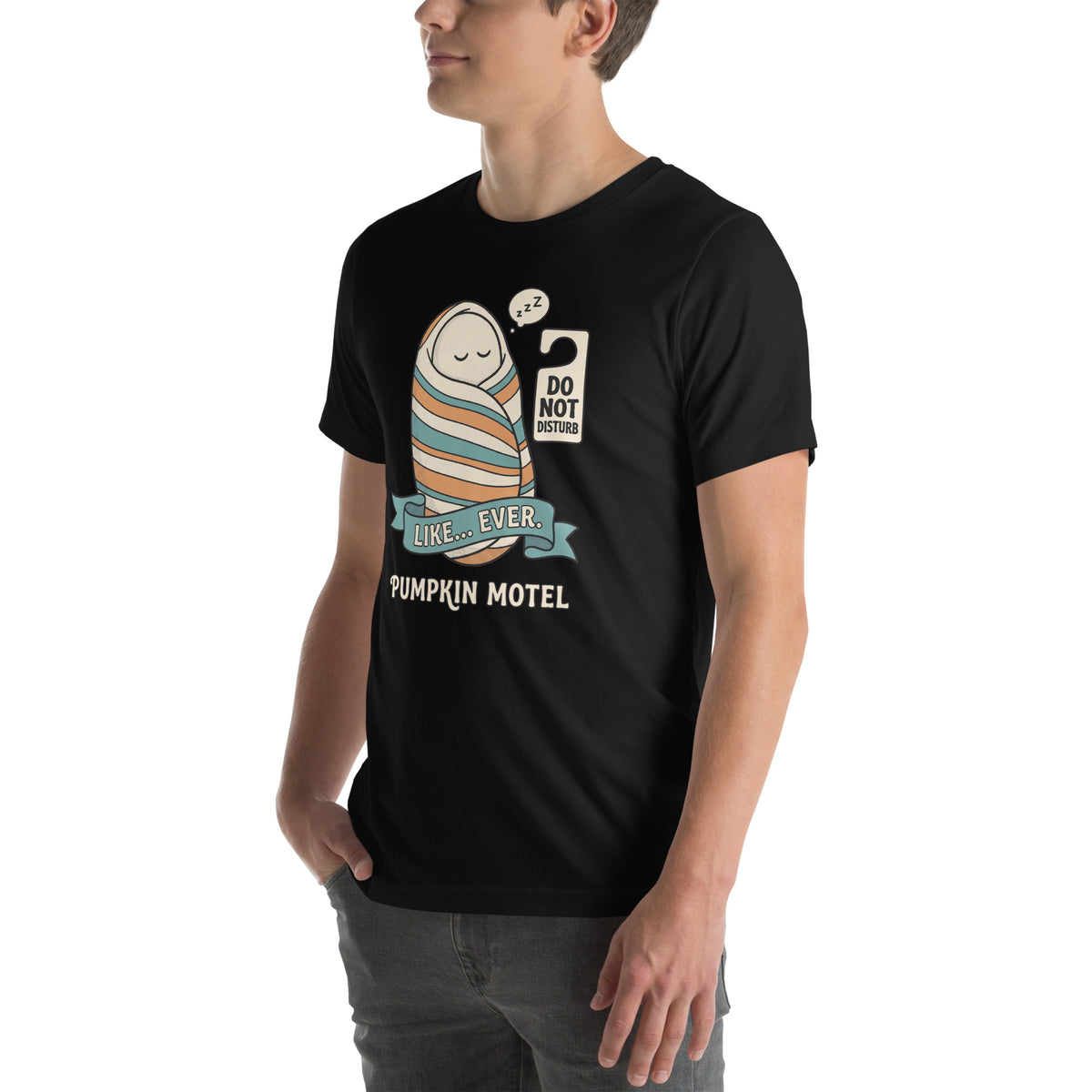 T-shirt Do Not Disturb — Like… Ever. noir, vue de trois-quarts