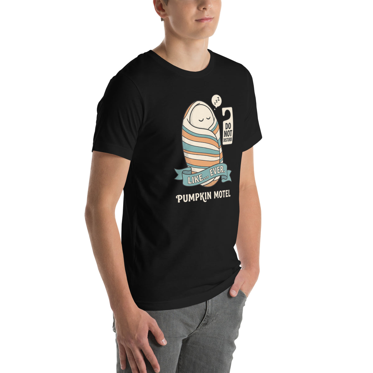 T-shirt Do Not Disturb — Like… Ever. noir, vue de trois-quarts