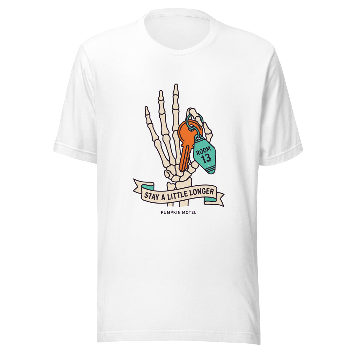 T-shirt blanc Room 13 — Stay A Little Longer blanc, vue de face