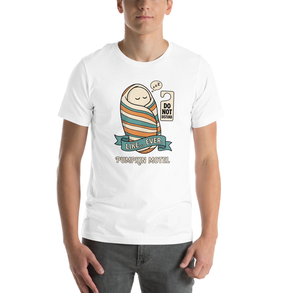 T-shirt Do Not Disturb — Like… Ever. blanc, vue de face